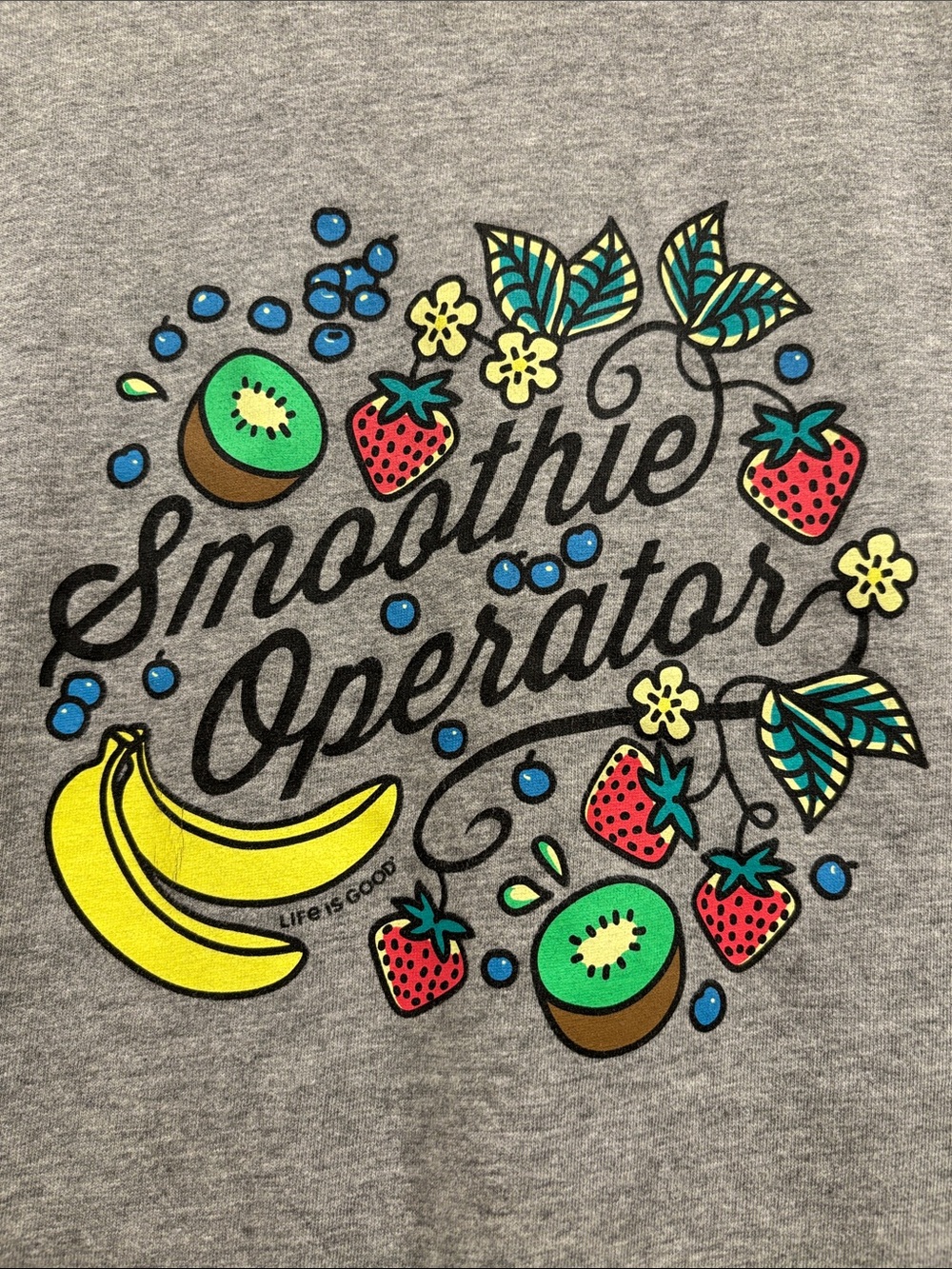 Life Is Good Gray 'Smoothie Operator' Fruit Graphic Tee with Short Sleeves